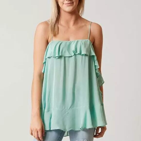 NWT Free People Cascades Tank Top ruffle camisole Sz s - Picture 1 of 9